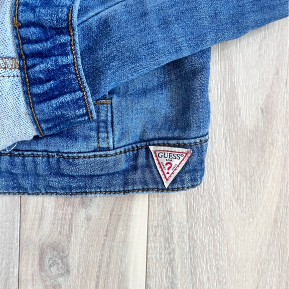 Guess Classic Distressed Crop Jean Jacket Y2K women’s size medium - Picture 4 of 11